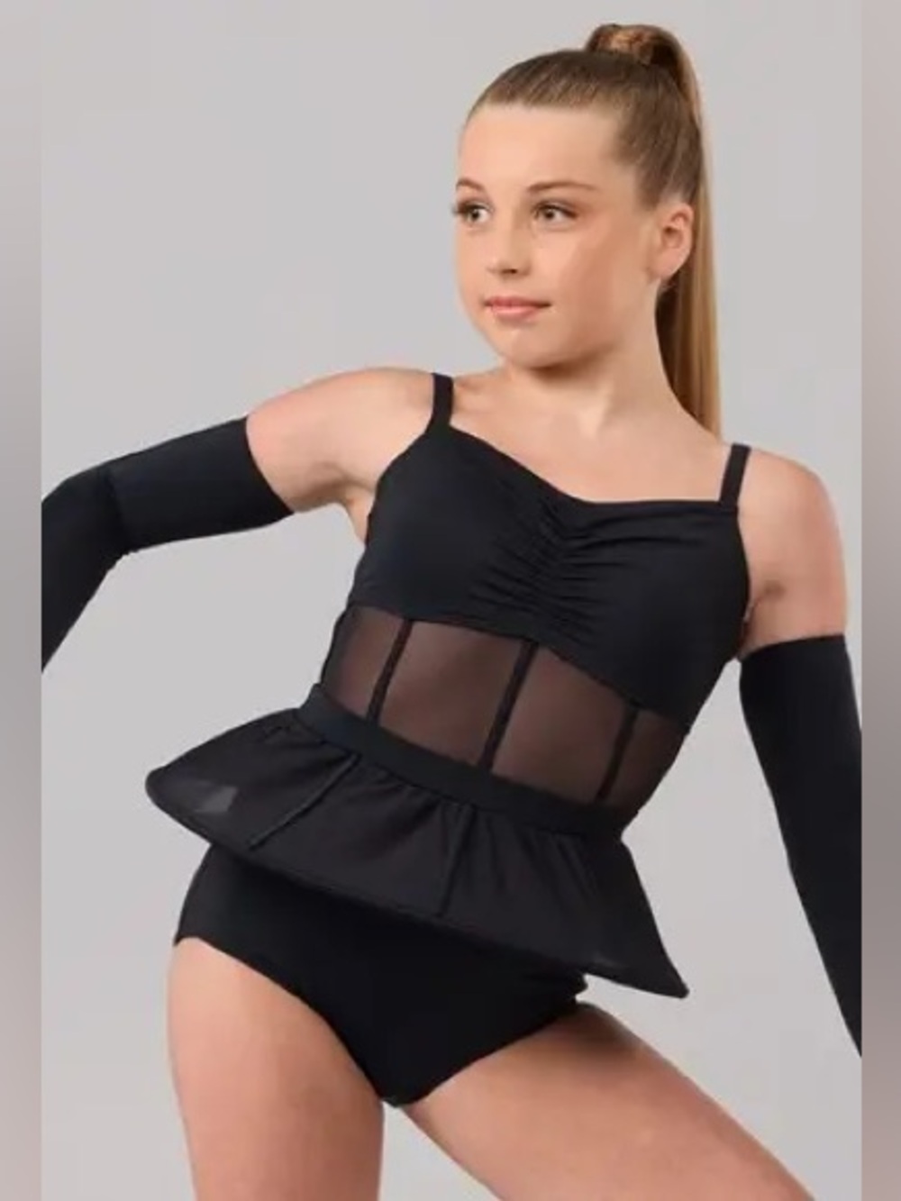 Weissman Elite solo Dance Costume black lyrical jazz dress 18650 XSA adult